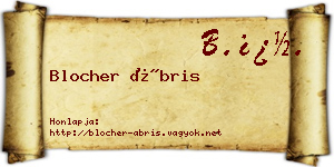 Blocher Ábris névjegykártya